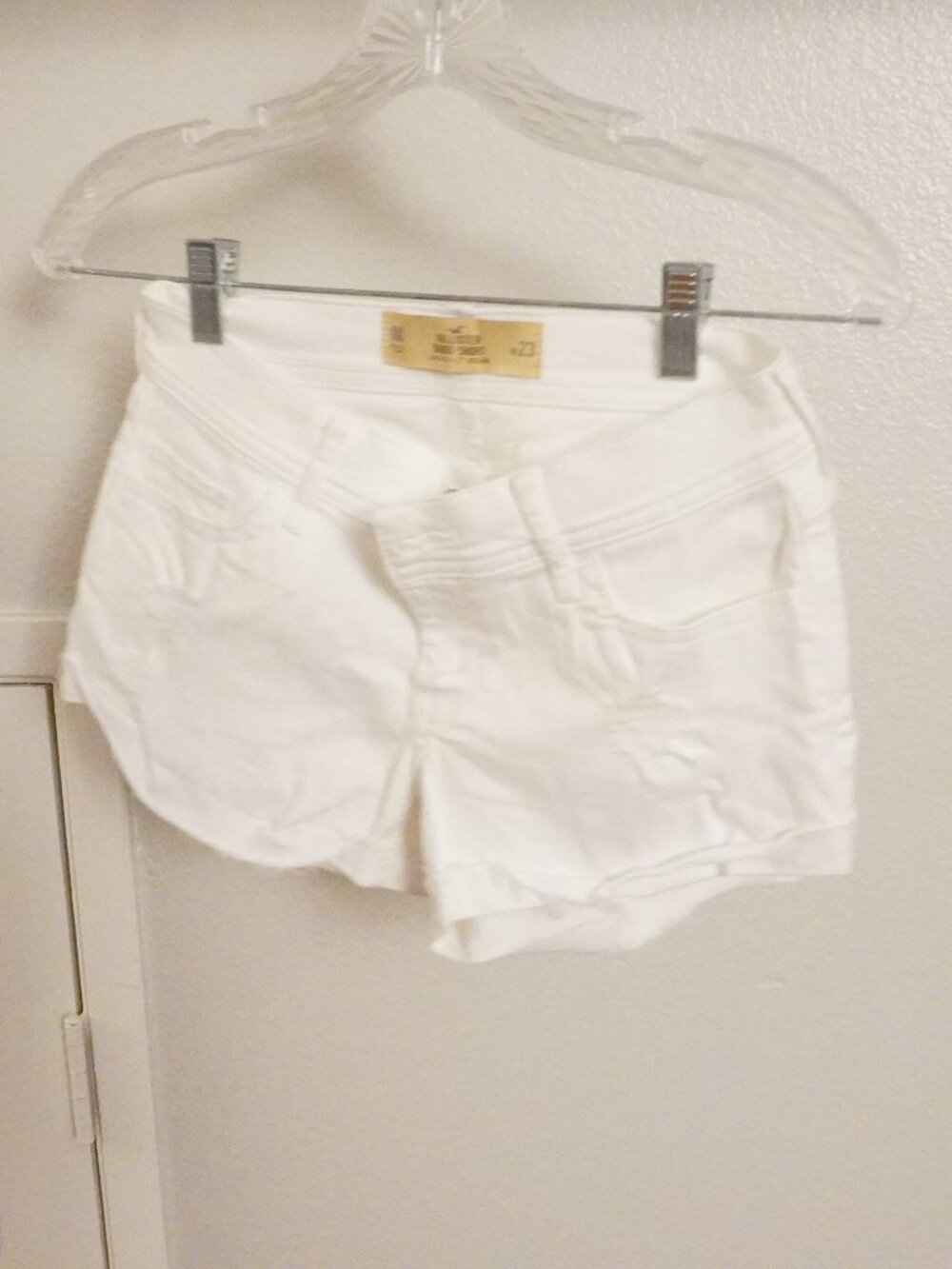 Hollister White Jean Shorts Size 23